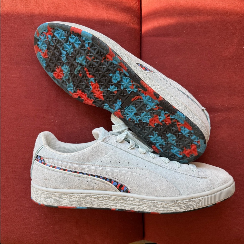 Puma nitro blue Suede Sneakers with Red and Blue Accents and unique sole
